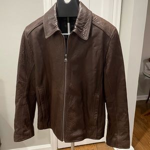 Men’s brown leather jacket Andrew Marc size M
